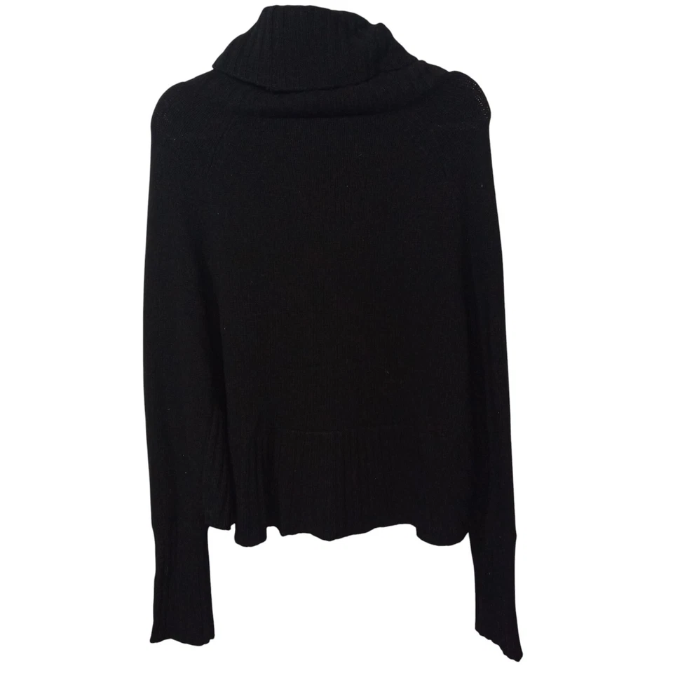 Женский шерстяной пуловер Portolano свитер S вязаный воротник-капот с длинным рукавом черный - Изображение 2 из 4