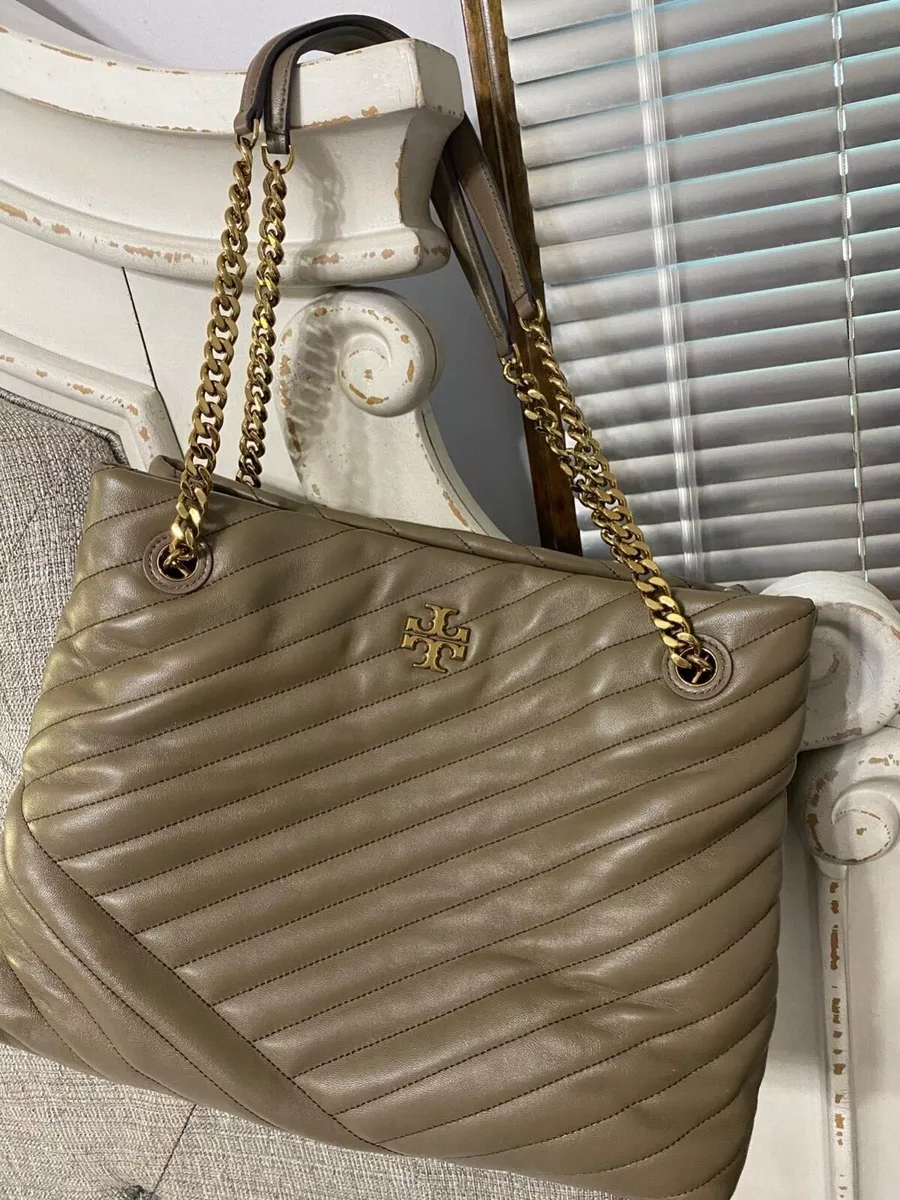 Buy Tory Burch Women's Kira Chevron Small Top-Handle Satchel, Classic  Taupe, Tan, One Size at