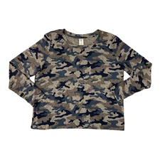 Member's Mark Long Sleeve Cozy Top Blue/Grey Camo Medium