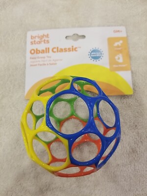 Oball Classic BPA-Free Infant Toy Ball for Newborns 4'' Red, Yellow, Green, Blue