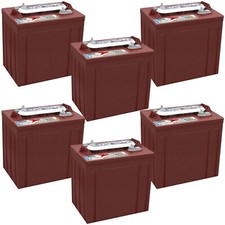 TROJAN T-125   6 VOLT, SIZE GC2, 240AH DEEP CYCLE FLOODED BATTERY 6 Pack