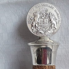 Zierkorken Silber 835 Hamburg Freie+Hansestadt Antik 3 Reichsmark 1911J Original