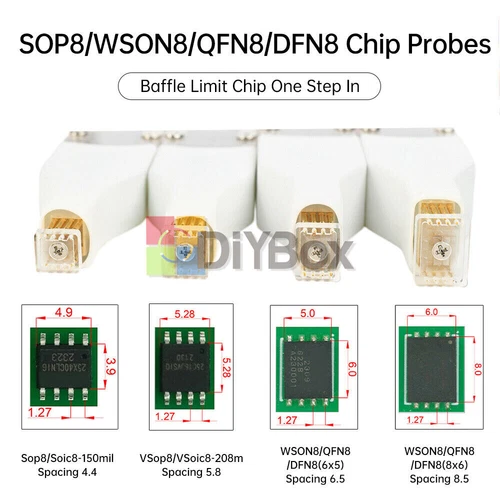 SOP8/WSON8/QDFN8 Spring Needle Download Burn Read Write Test Probe For Program