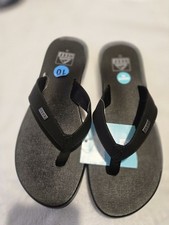 REEF Black Thong Sandals Comfort Slip-On w/ Logo Accent Women  s US 10