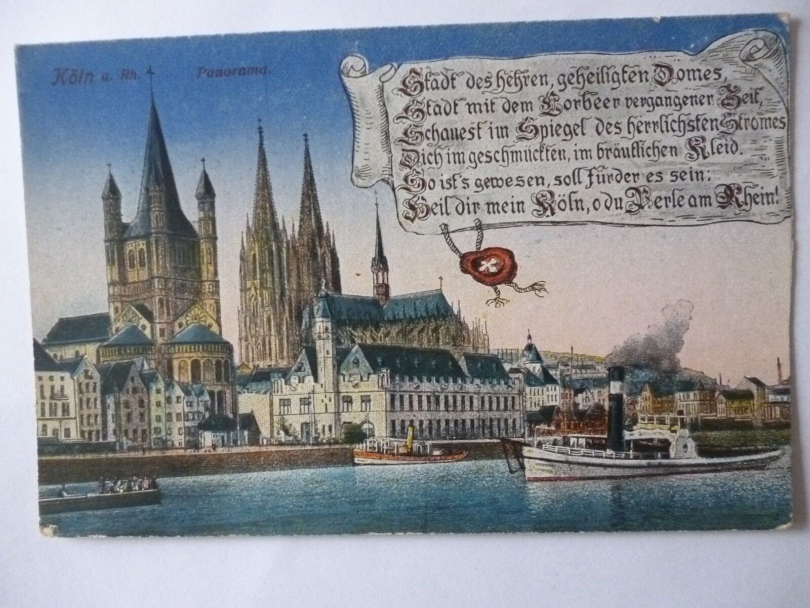 Ansichtskarte Köln a. Rh. Panorama Dampfer Spruch (2)