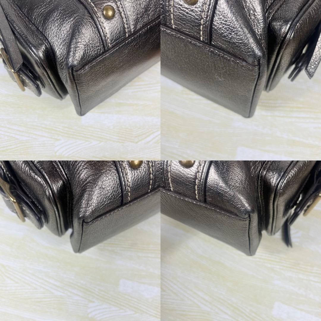COACH Soho 7574 Metallic Leather Handbag Tote Mini Bo… - Gem