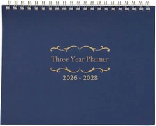 3 Year Calendar Monthly Planner Spiral Bound Approx 11" x 8.5" Start On Jan (Blu