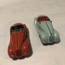  2 Vintage Tinplate Clockwork Schuco Examico 4001 US Zone Germany 14cm