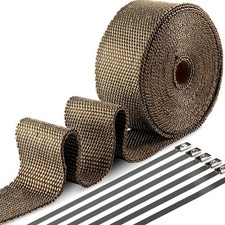 Exhaust Heat Wrap, Tooomplus 2'' x 50' Fiberglass Heat Shield Tape, Heat Wrap fo
