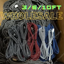 Braided Fast Charger Cable Heavy Duty USB Lot Cord For iPhone 14 13 12 11 X XR 8