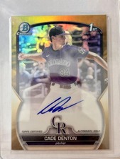 2023 Bowman Draft Chrome Cade Denton #CDA-CDE 1st Gold Refractor Auto /50