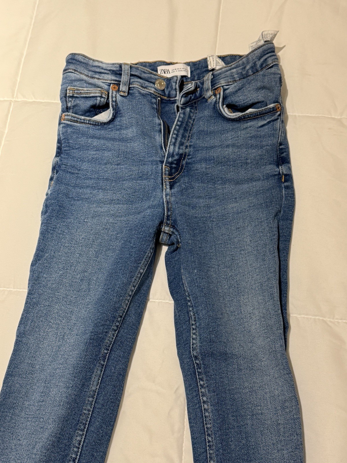 Zara High Rise Light Blue Skinny Jeans