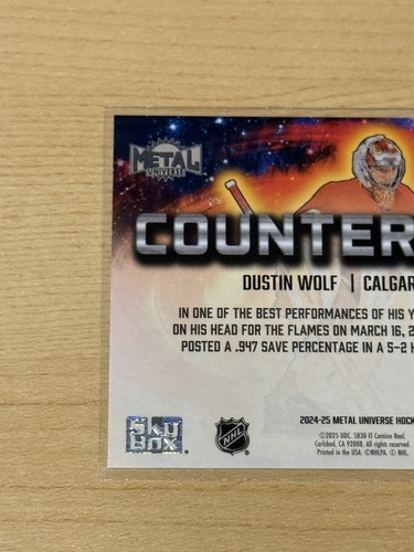 2024-25 Skybox Metal Universe Dustin Wolf Counterpoise #26 - Bild 5 von 6