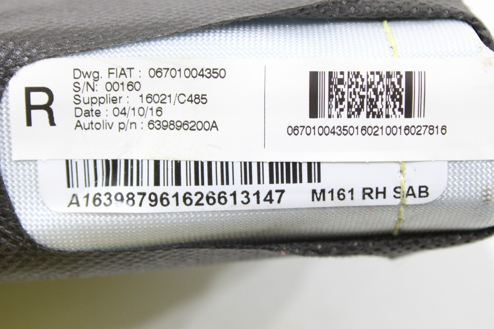 2017 - 2020 MASERATI LEVANTE FRONT RIGHT SIDE PASSENGER SEAT AIRBAG AIR BAG OEM