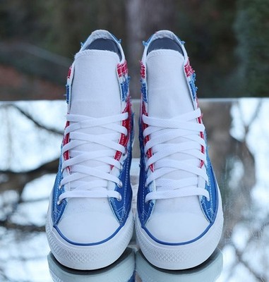 コンバース オールスター UJ HI UNION JACK ユニオンジャック Converse Chuck Taylor All Star Hi Union Jack Men's Size 8 Custom
