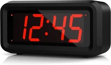 Alarm Clock, LED Digital Clock, Small Wall Clock, Battery Operated, Adjustable 3
