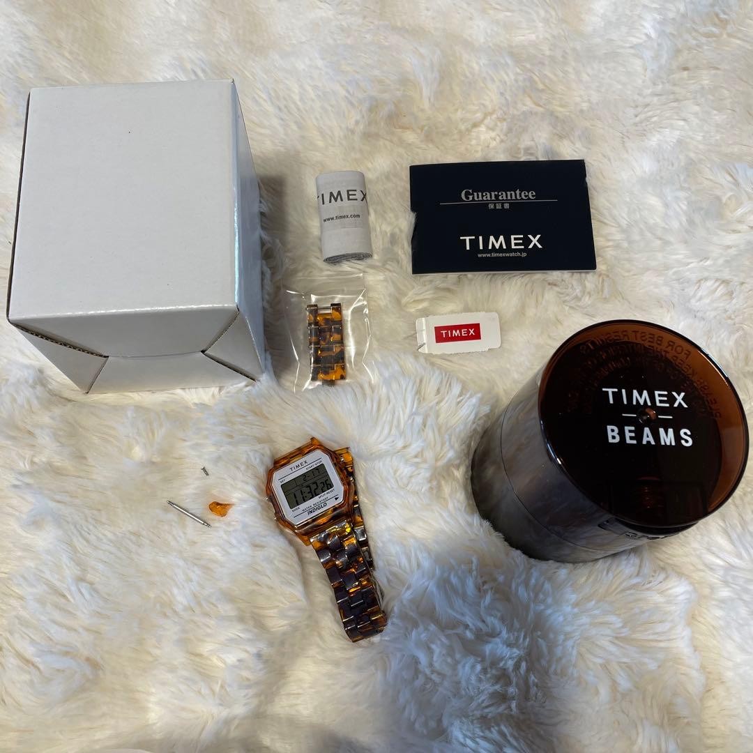 timex × beams 腕時計 TIMEX x BEAMS Tortoise Shell Digital Watch - Junk Condition | eBay