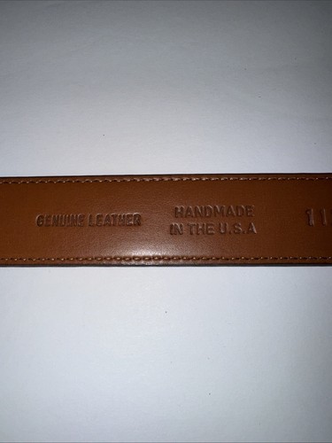 Jos A. Banks geprägter Ledergürtel Herren 42 braun silberfarbene Schnalle Made in USA - Bild 8 von 14