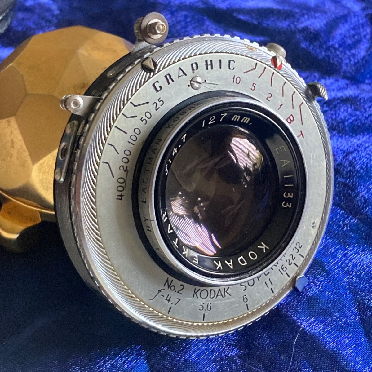 Kodak Ektar 127mm F4.7 in a Supermatic Shutter that has it's