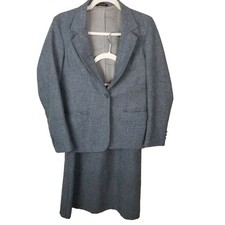 Vintage Oscar De La Renta Womens Wool 2Pc Set Blazer Skirt Sz 5/6 Career Office
