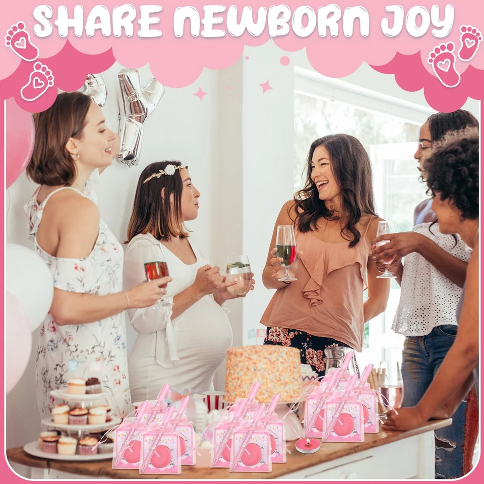 Ctosree 100 Sets Baby Shower Favors for Guests 100 Pcs Baby Shower Candles 100 - Image 4 of 4