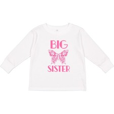 Inktastic Big Sister Announcement Butterfly Toddler Long Sleeve T-Shirt Daughter