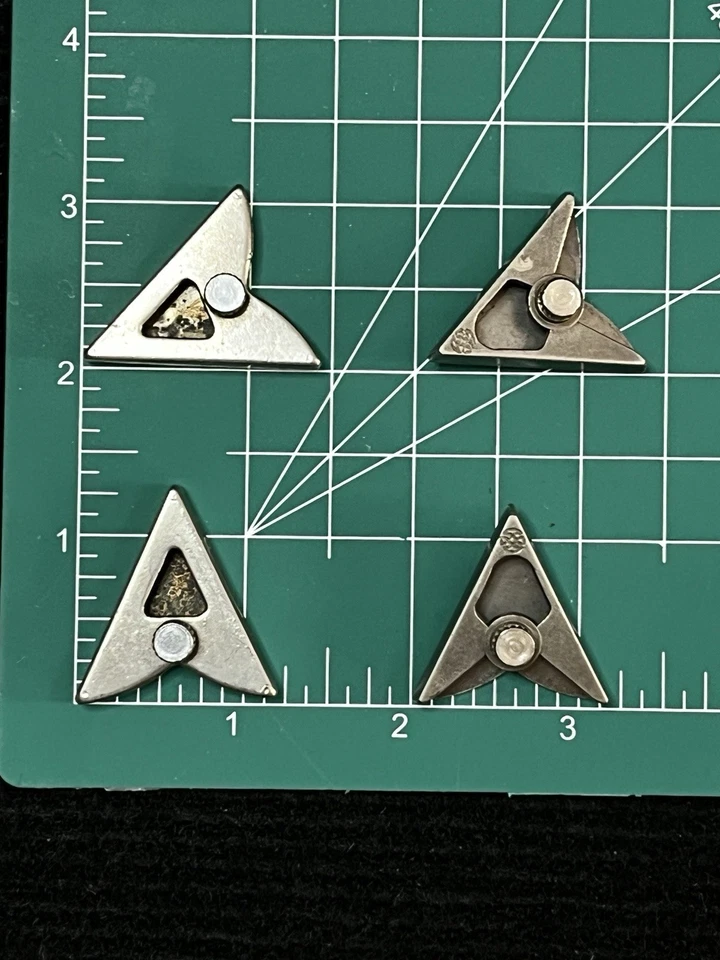 VTG 2 pairs Western Shirt Silver Tone Collar Tips Stainless Cowboy Engraving - Image 4 of 4