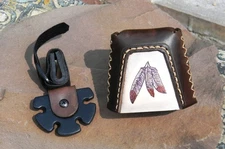 EFA 4 ARROW SEMINOLE X BOW QUIVER WITH 3 FEATHERS FRONT FOR RECURVE OR LONGBOW