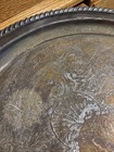 Vintage Silver Plated Round Serving Tray With Ordinate Floral Engravings. ￼ — photo 6