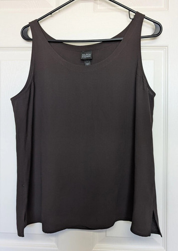 Eileen Fisher 100% Silk Tank Top Brown Medium Lightweight Classic Sustainable