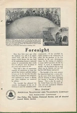 Magazine Ad - 1922 - AT&T / Bell System - Foresight