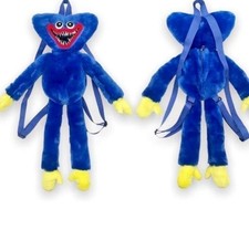 20" Huggy Wuggy Backpack Poppy Playtime Backpack Kids Stuffed Toy Bag Blue