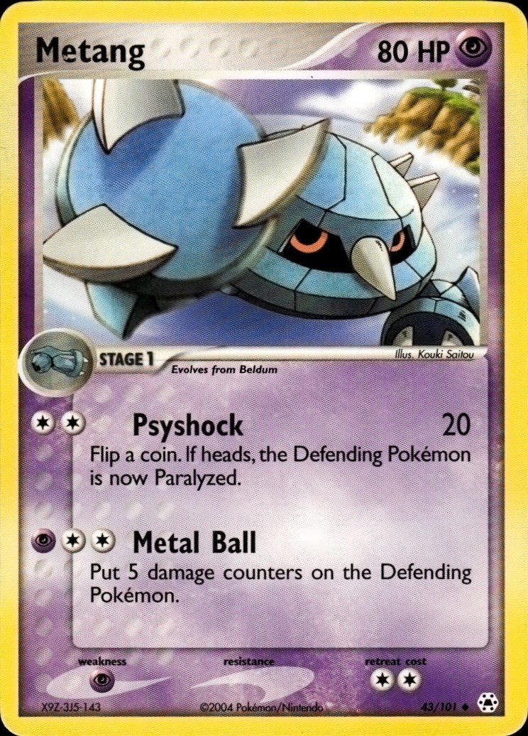 LP Metang 43/101 Hidden Legends Pokemon 2004 Kouki Saitou