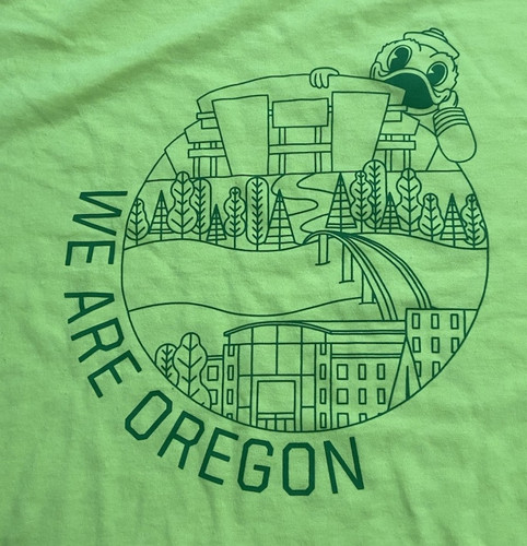 We Are Oregon T Shirt University Ducks Neon Green Men L NCAA OU College Rare - Picture 2 of 4