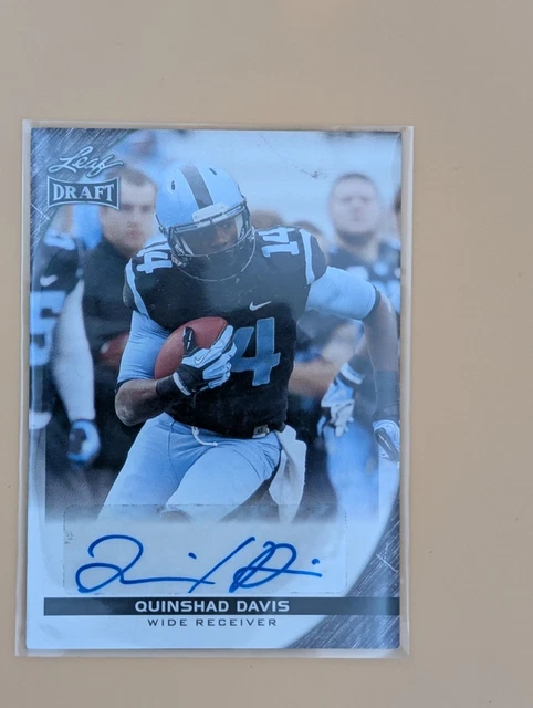 Leaf 2016 Draft Quinshad Davis #A-QD1 North Carolina Tar Heels Autograph Card