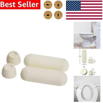 Stick On Toilet Seat Bumpers White Rubber 2 Pack Universal Replacement Parts
