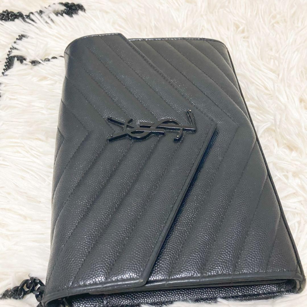 Bellissimo articolo Saint Laurent borsa a tracolla con catena a portafoglio t...