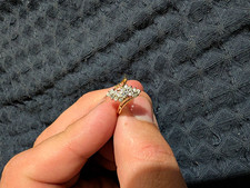 14K Multi-Tone Gold Diamond Cluster Ring 0.19ctw Size 5-6
