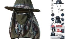 Fishing Hat,Sun Cap with UPF 50 Sun Protection and Neck One Size Army Green
