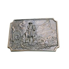 Vintage Tall in the Saddle Western Belt Buckle Bronze Tone