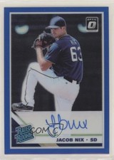 2019 Donruss Optic Rated Rookie Signatures Blue Prizm 65/75 Jacob Nix Auto 7qg