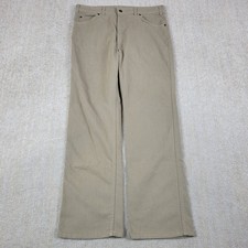 Vintage Levis Action Jeans Men 38x32 Beige Straight Stretch Denim Pants 90s USA