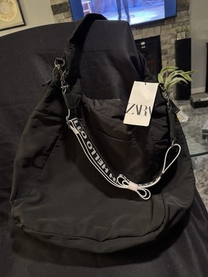 ZARA SHOULDER BAG/TOTE - BLACK- 32 X 30 X 14 CM Hello Strap