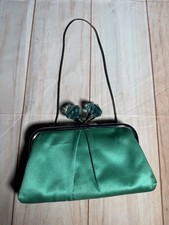 Star by Julien Macdonald Emerald Green Satin Evening Bag With Optional Chain