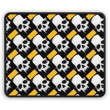 Grunge Skull Pattern Gaming Mouse Pad Gothic Black White