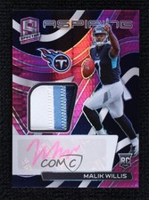 2022 Panini Spectra Aspiring Neon Pink Prizm 3/25 Malik Willis Patch Auto 19fe
