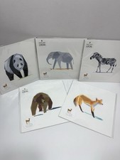 Woodland Animal Nursery Wall Art Decor Set of 5 Baby Boys Kids Room Forest - NEW