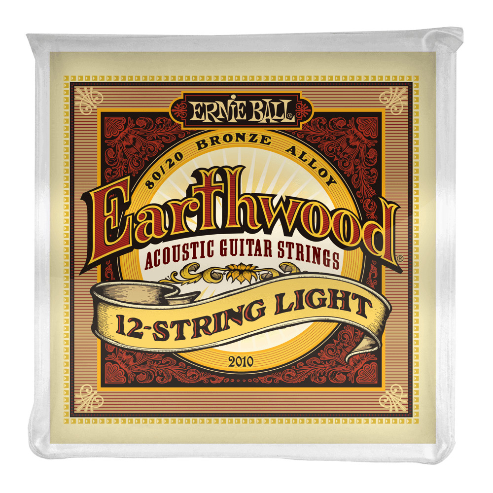 Ernie Ball #2010 12-струнная акустическая гитара Earthwood 80/20 Bronze из бронзы .009-.046