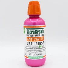 TheraBreath Anticavity Oral Rinse Lasts 24 Hrs Sparkle Mint 16 oz Exp 11/26