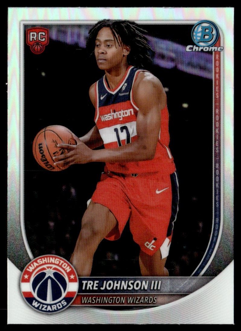 2025-26 Bowman Chrome Rookie Red RC Logo Tre Johnson III Washington Wizards